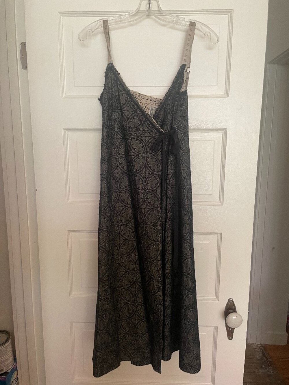 Reversible Wrap Dress Black Lace Boho Art-to-Wear (Magnolia Pearl Style)